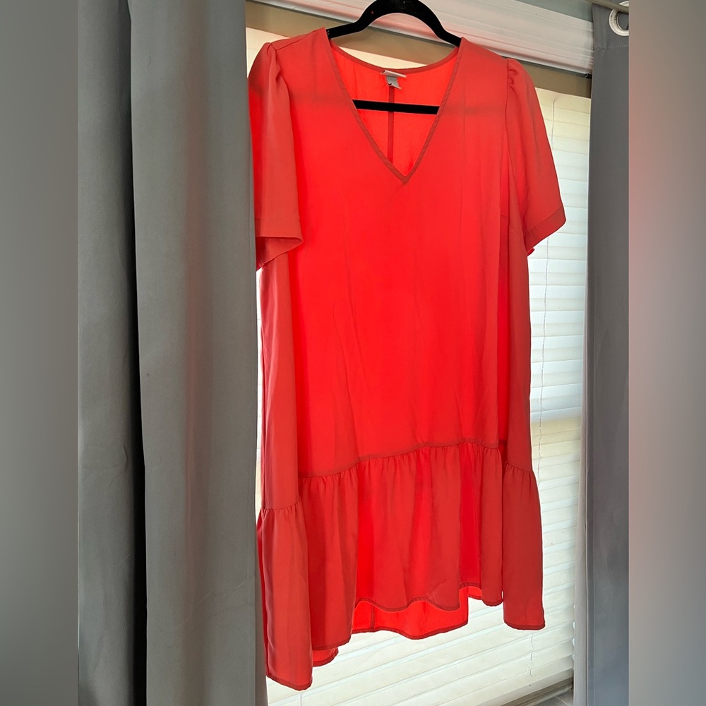 Coral high-low dress size L